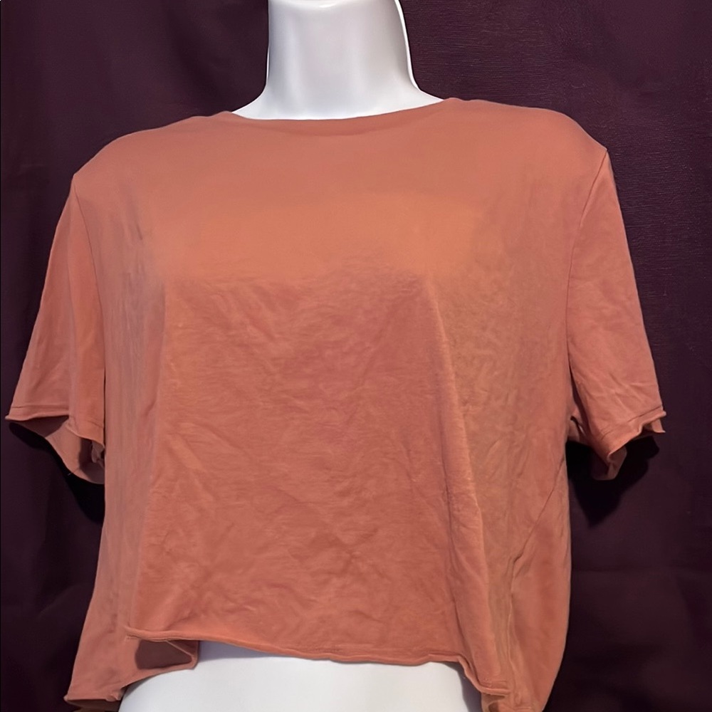 Orange Boxy Crop T-Shirt
